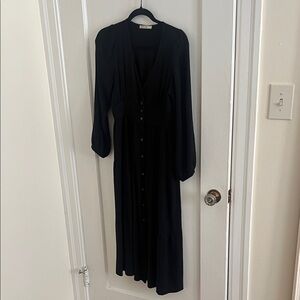 Marine Layer Black Long Sleeve Midi Dress